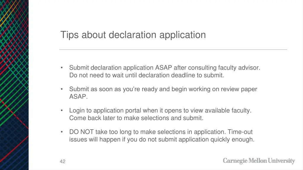 tips about declaration application