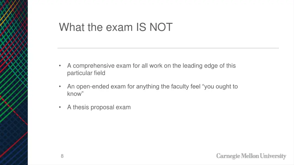 what the exam is not