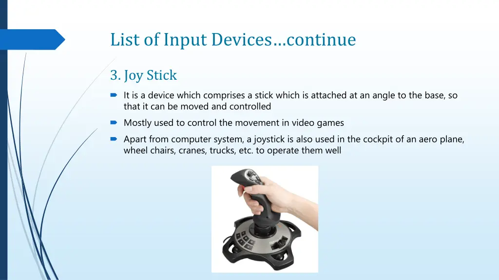 list of input devices continue 1