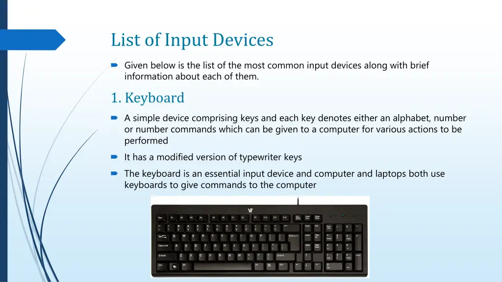 list of input devices