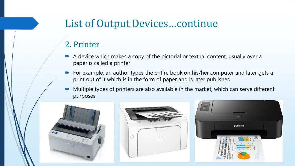 list of output devices continue 1