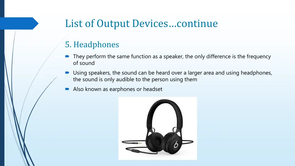 list of output devices continue 4