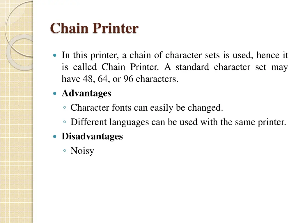 chain printer