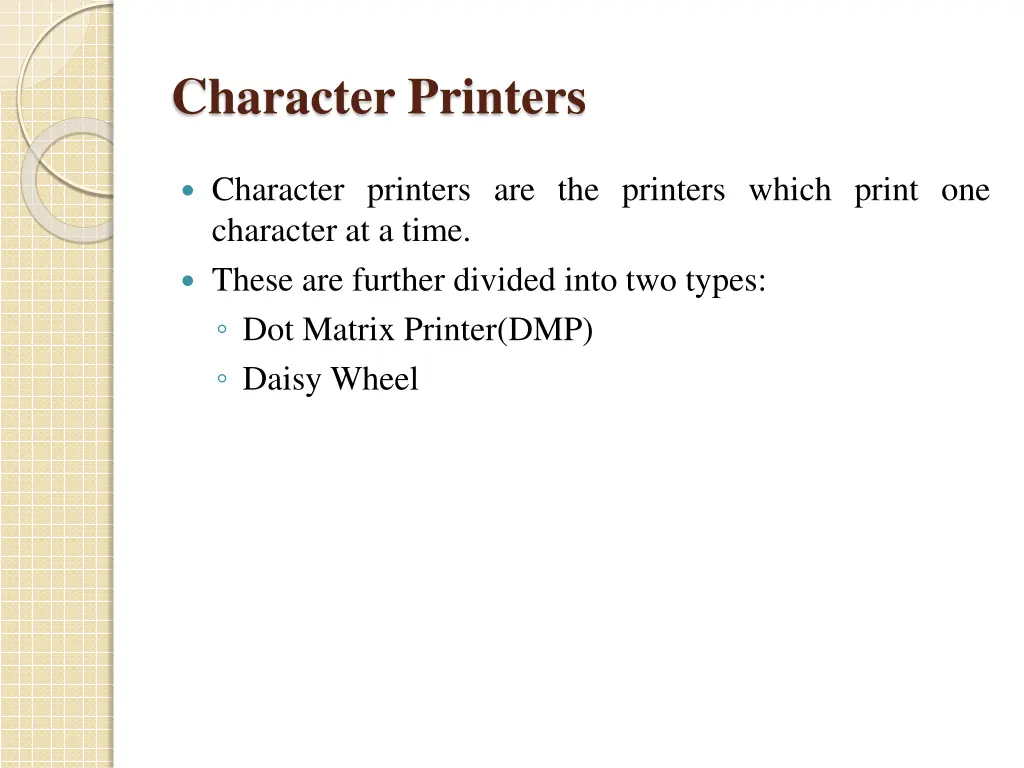 character printers