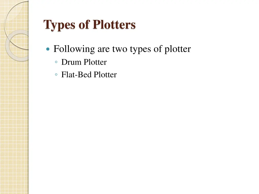 types of plotters