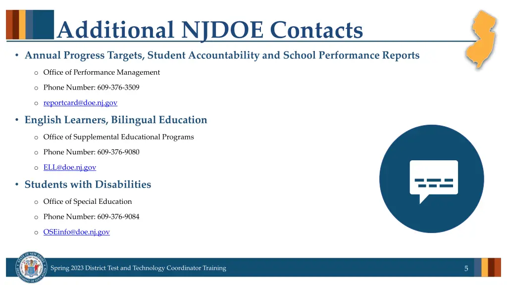 additional njdoe contacts annual progress targets