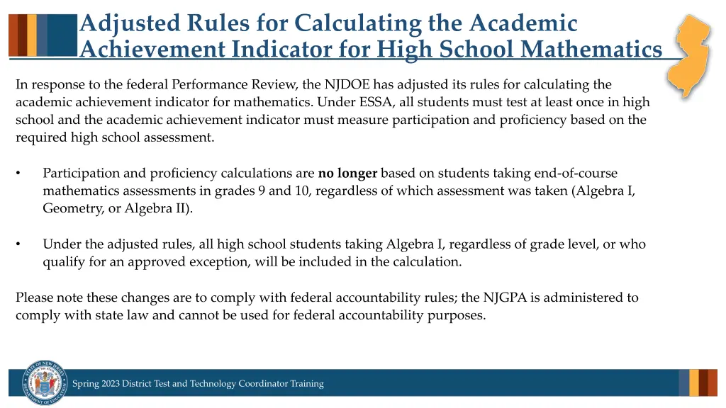 adjusted rules for calculating the academic