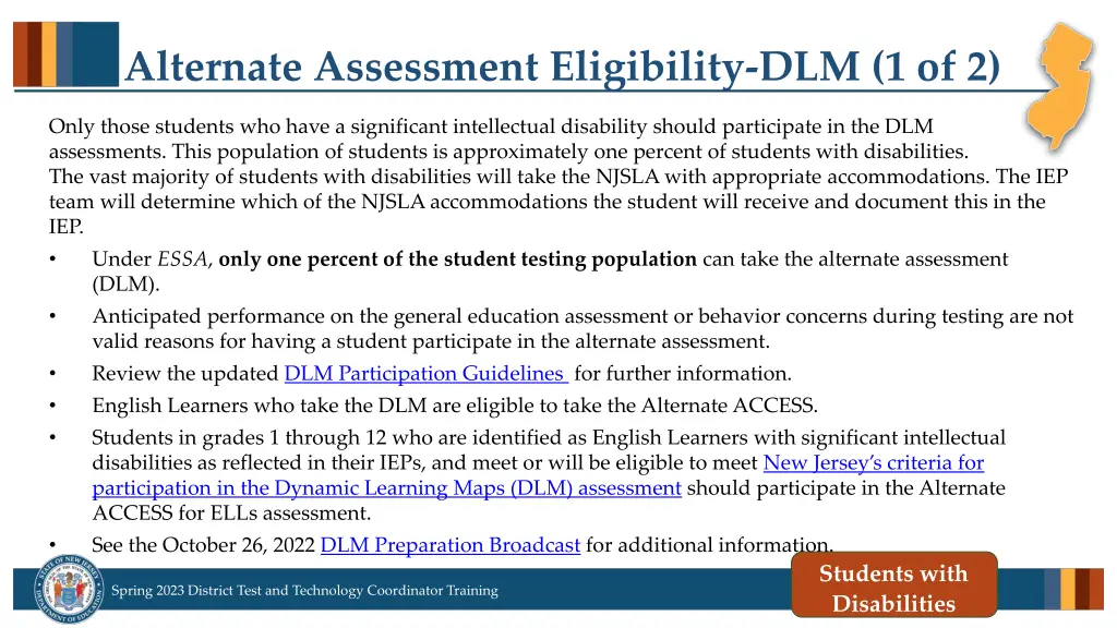 alternate assessment eligibility dlm 1 of 2