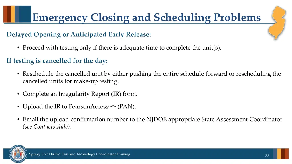 emergency closing and scheduling problems