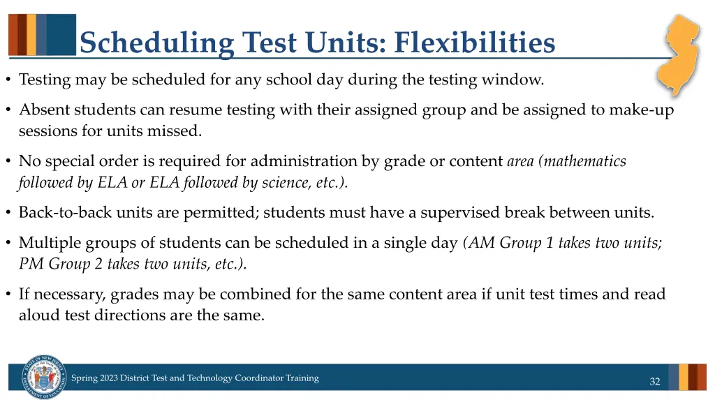 scheduling test units flexibilities