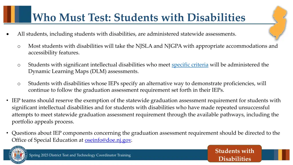 who must test students with disabilities