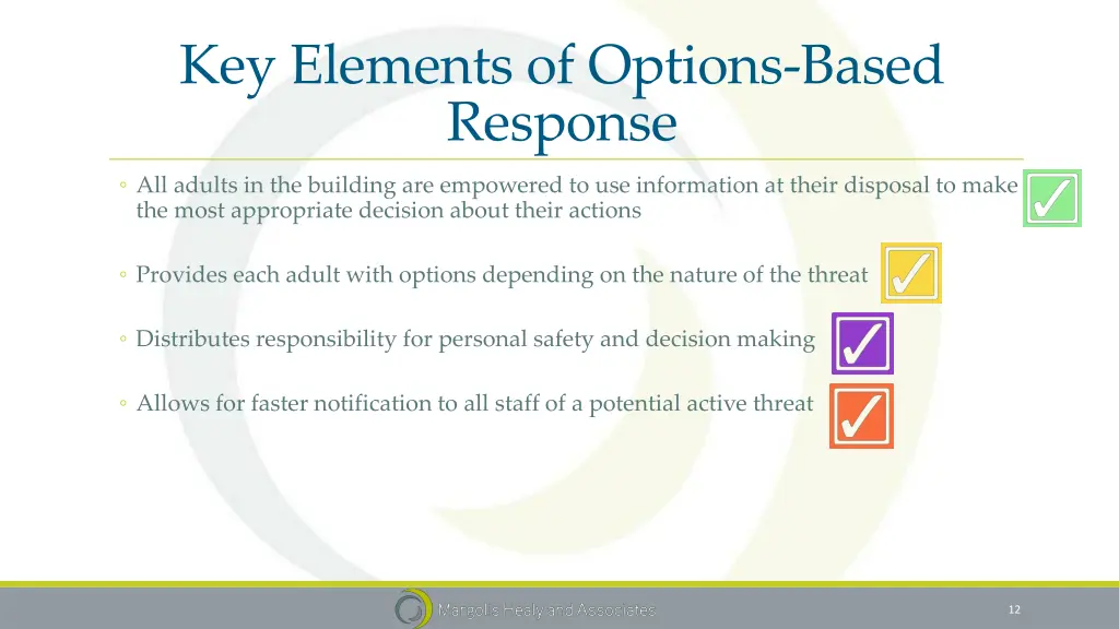 key elements of options based response