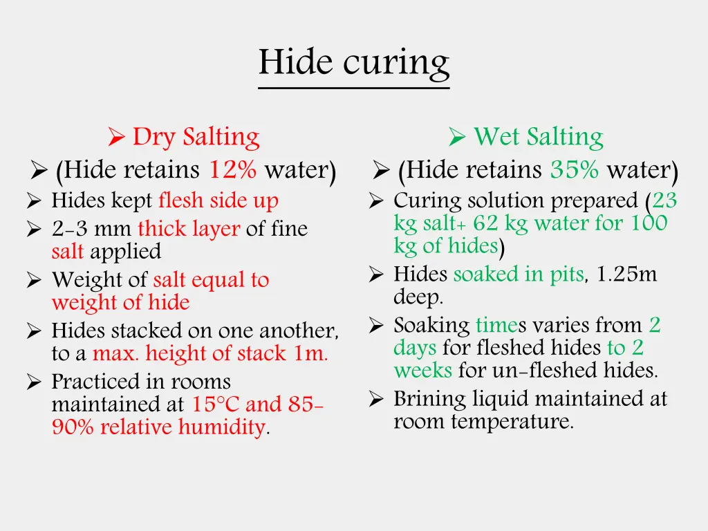 hide curing