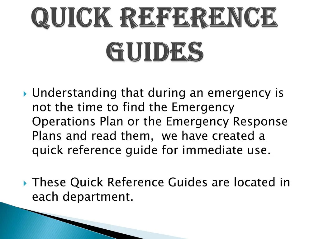 understanding that during an emergency