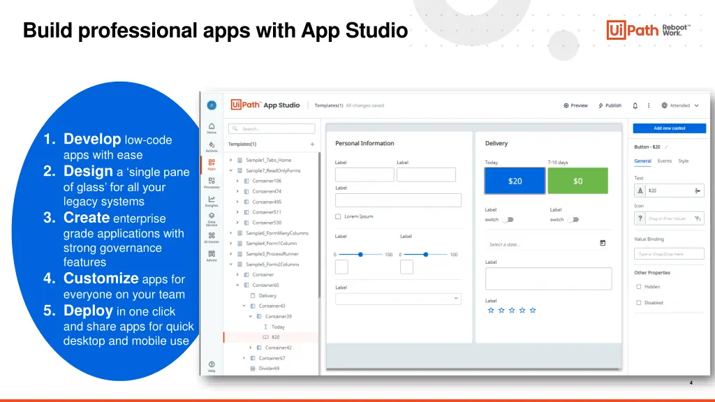 build professional apps with app studio