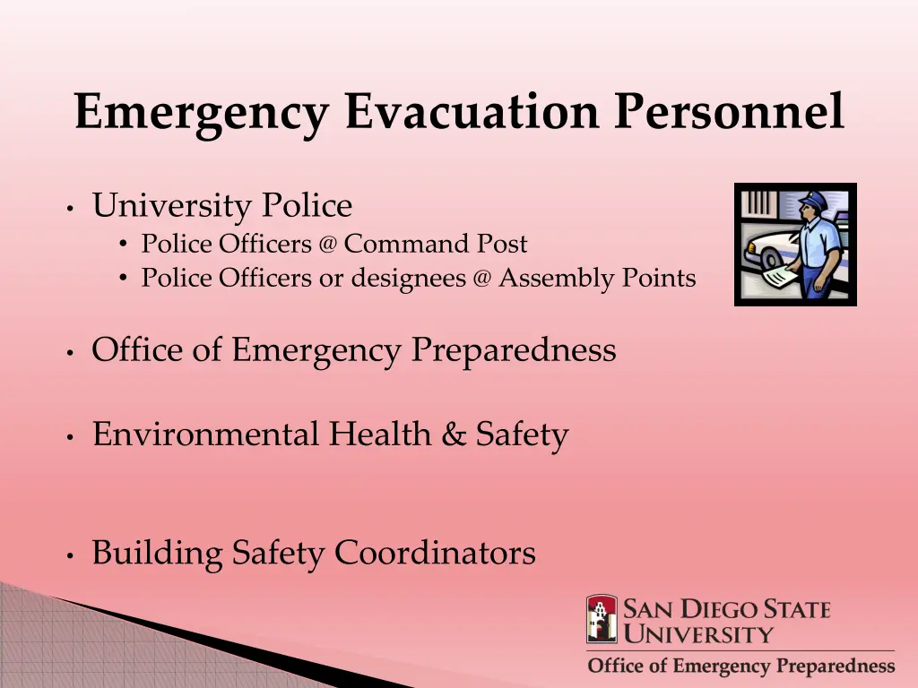 emergency evacuation personnel