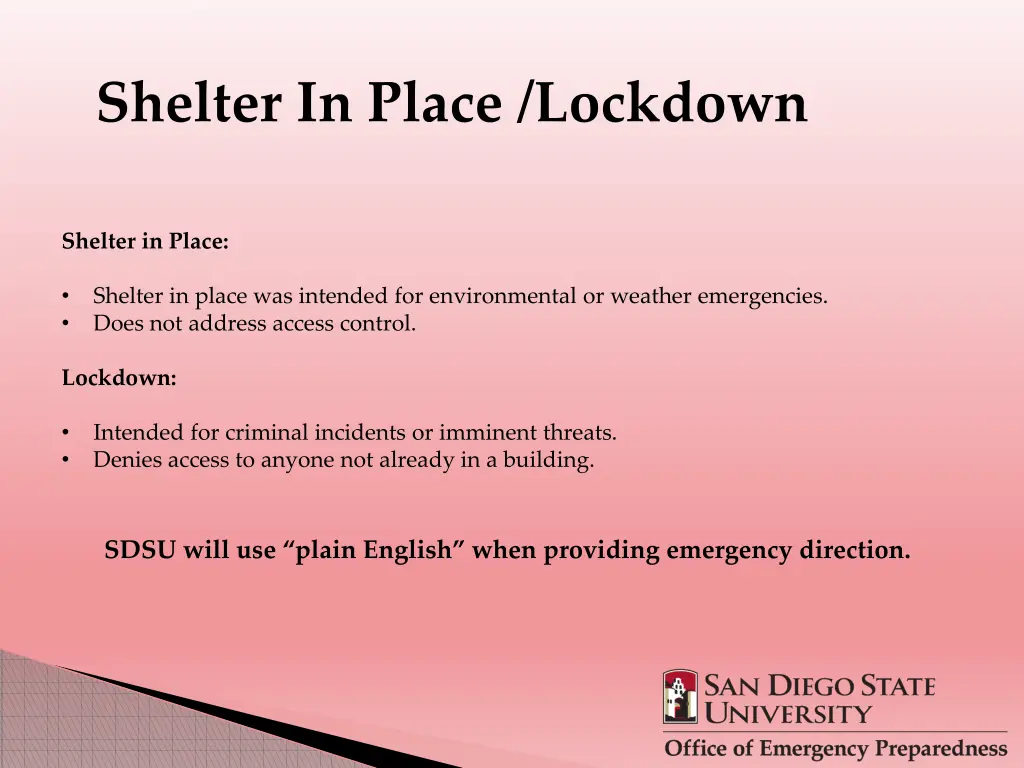 shelter in place lockdown