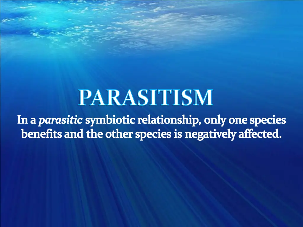 parasitism in a parasitic symbiotic relationship