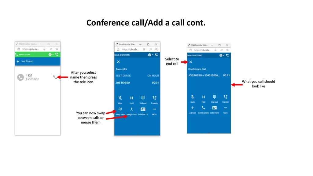 conference call add a call cont