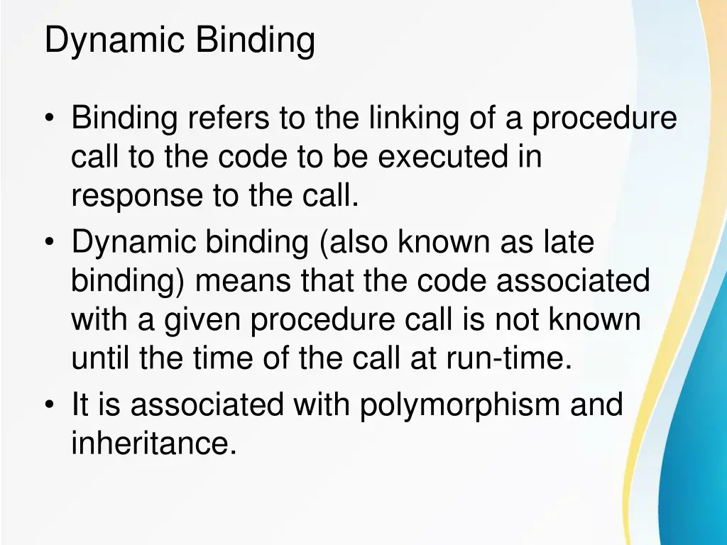 dynamic binding