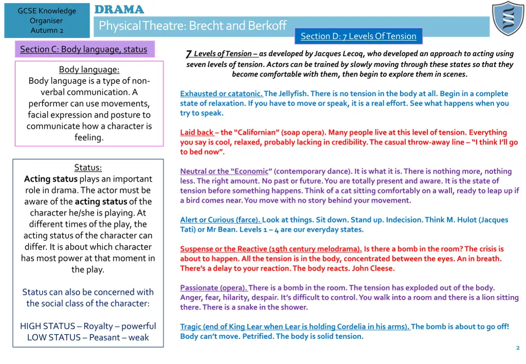 drama physical theatre brecht and berkoff 1