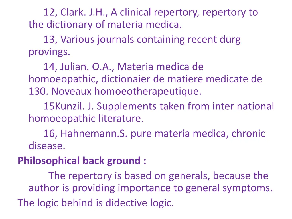 12 clark j h a clinical repertory repertory