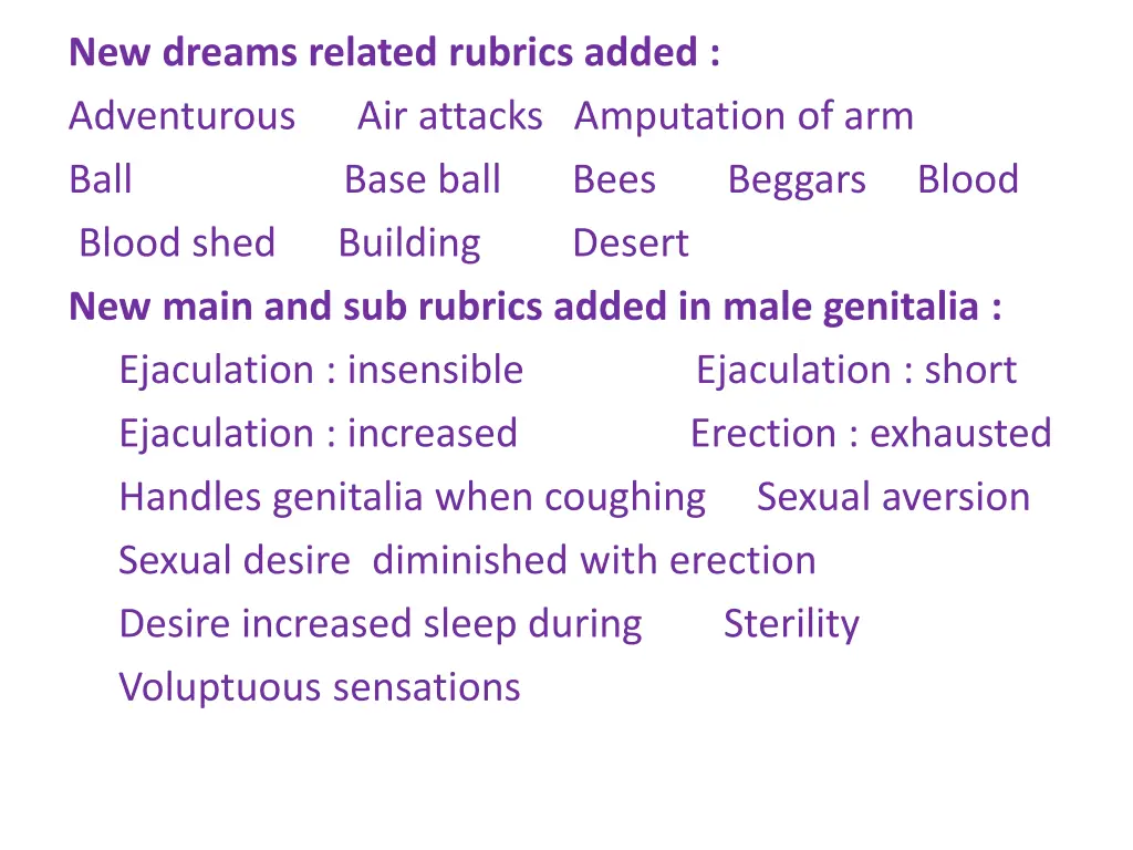 new dreams related rubrics added adventurous