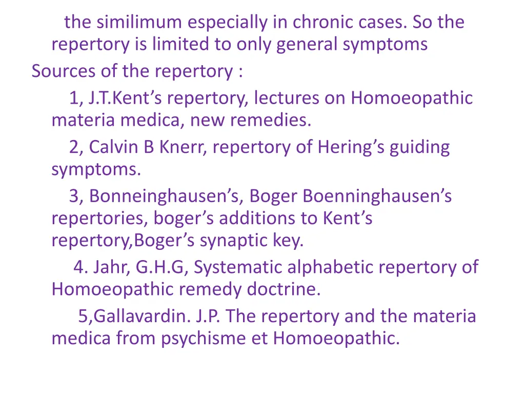 the similimum especially in chronic cases