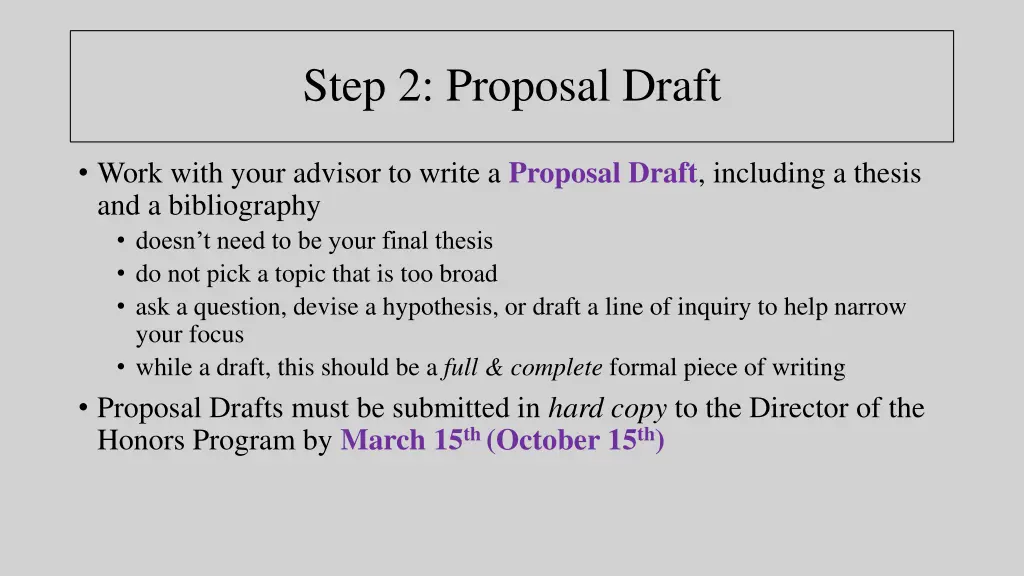 step 2 proposal draft