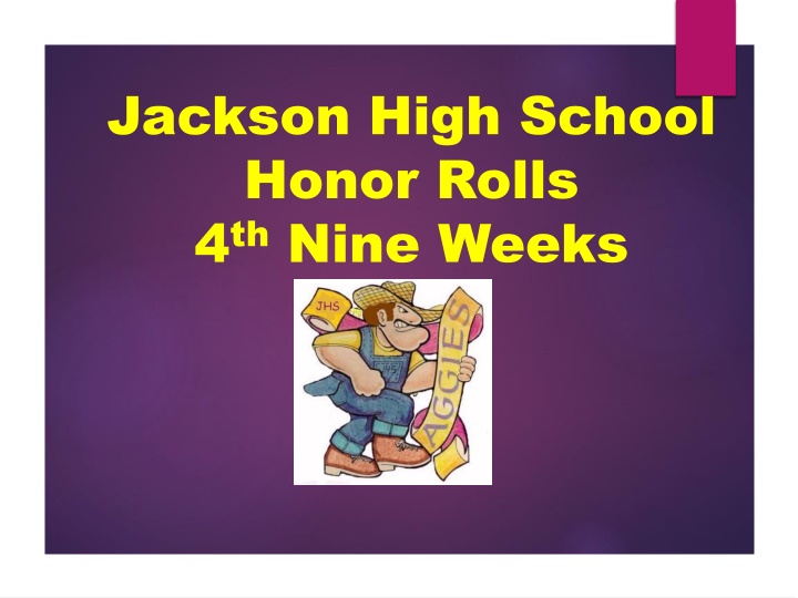 jackson high school honor rolls 4 th nine weeks