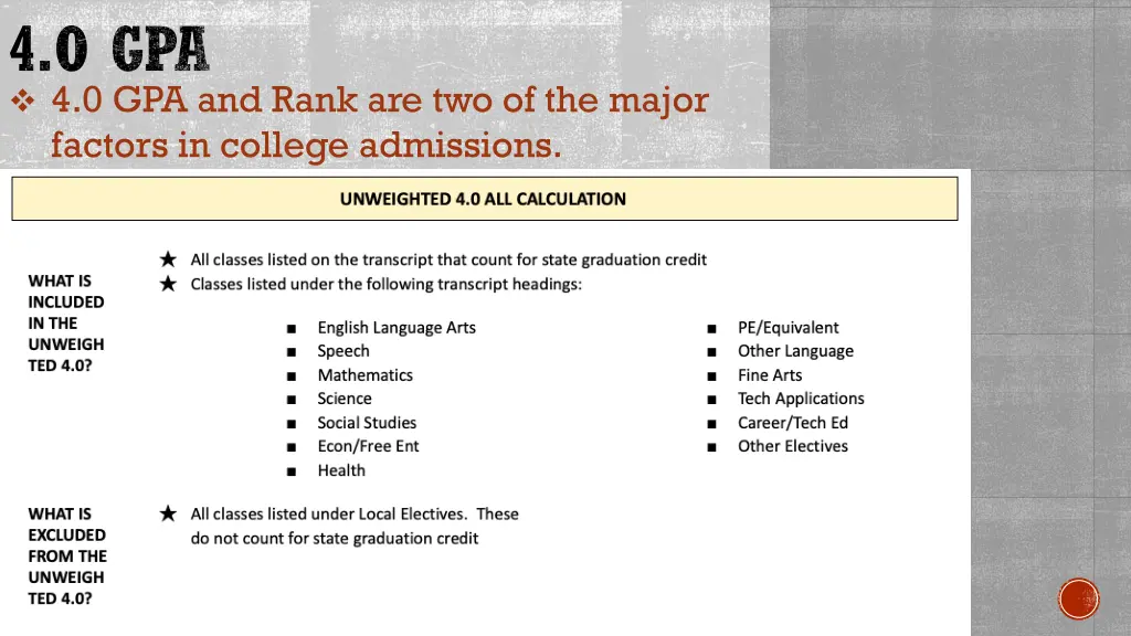 4 o gpa 4 0 gpa and rank are two of the major