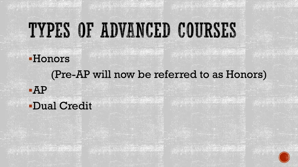 types of advanced courses