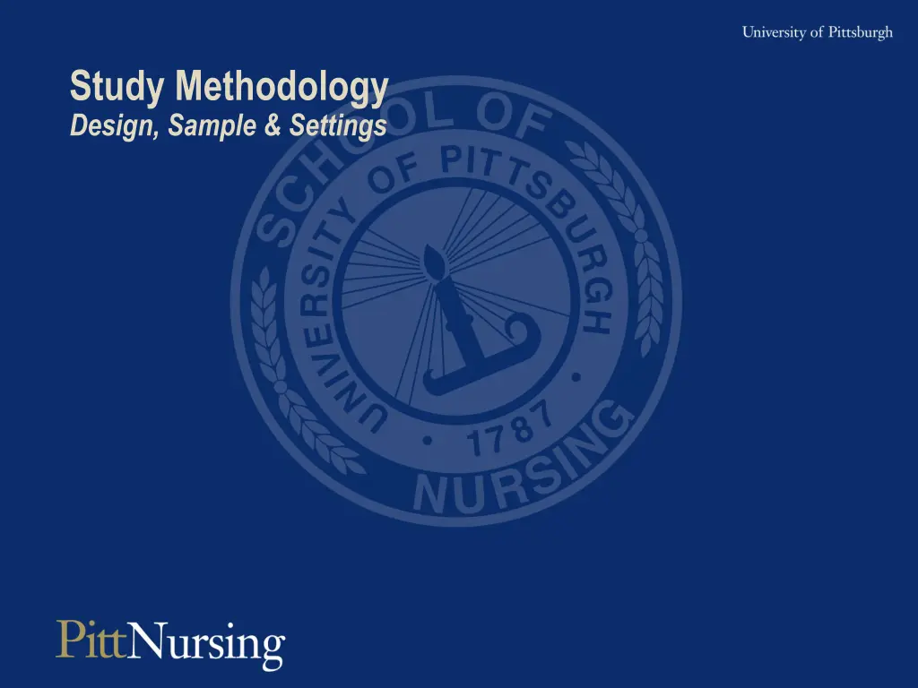 study methodology design sample settings