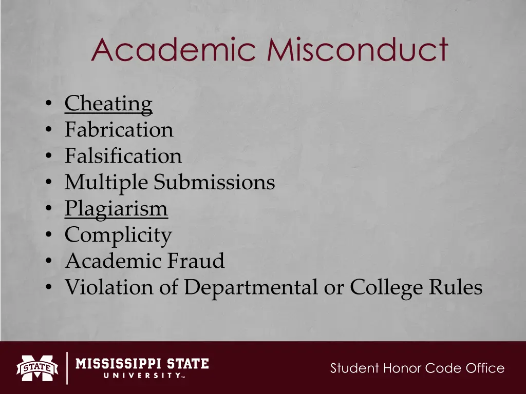 academic misconduct