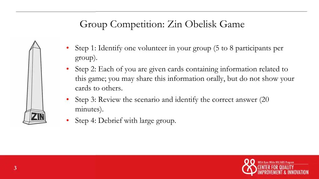 group competition zin obelisk game