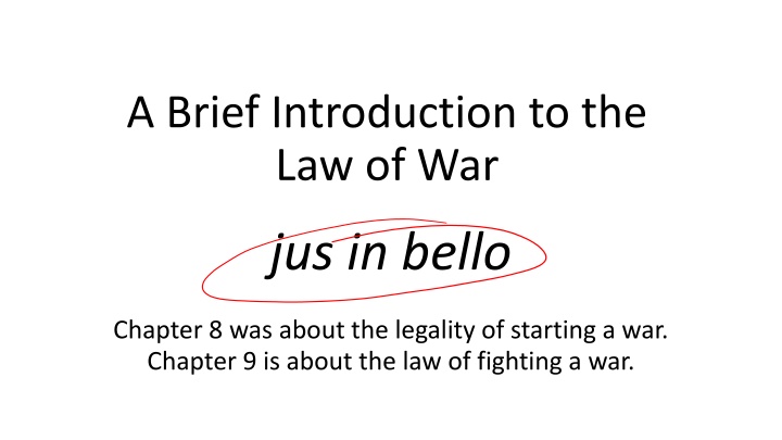 a brief introduction to the law of war