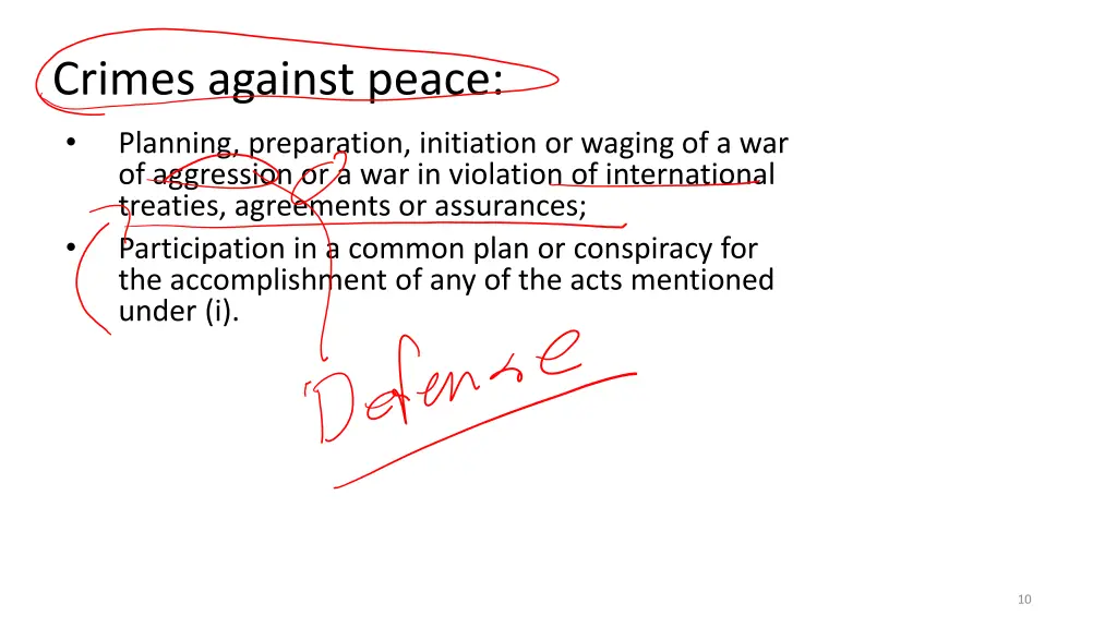 crimes against peace planning preparation