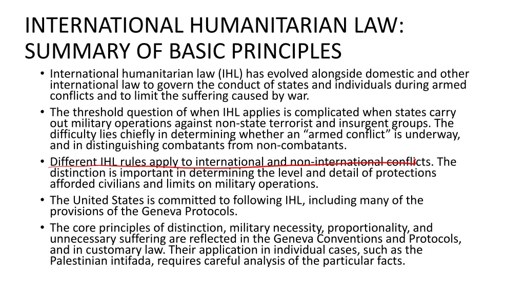 international humanitarian law summary of basic