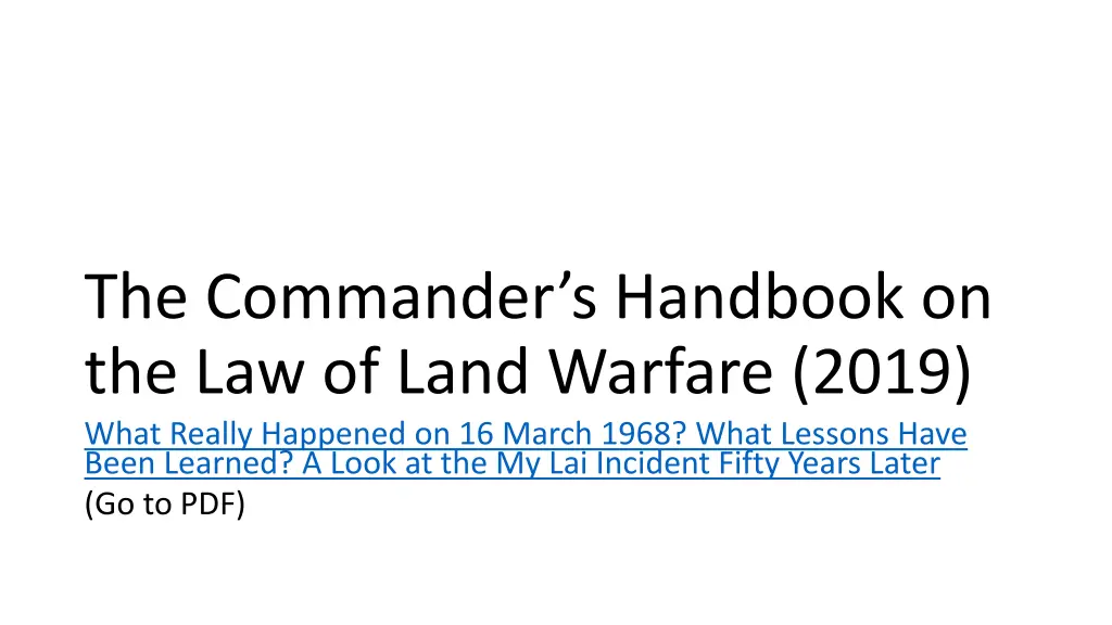 the commander s handbook on the law of land