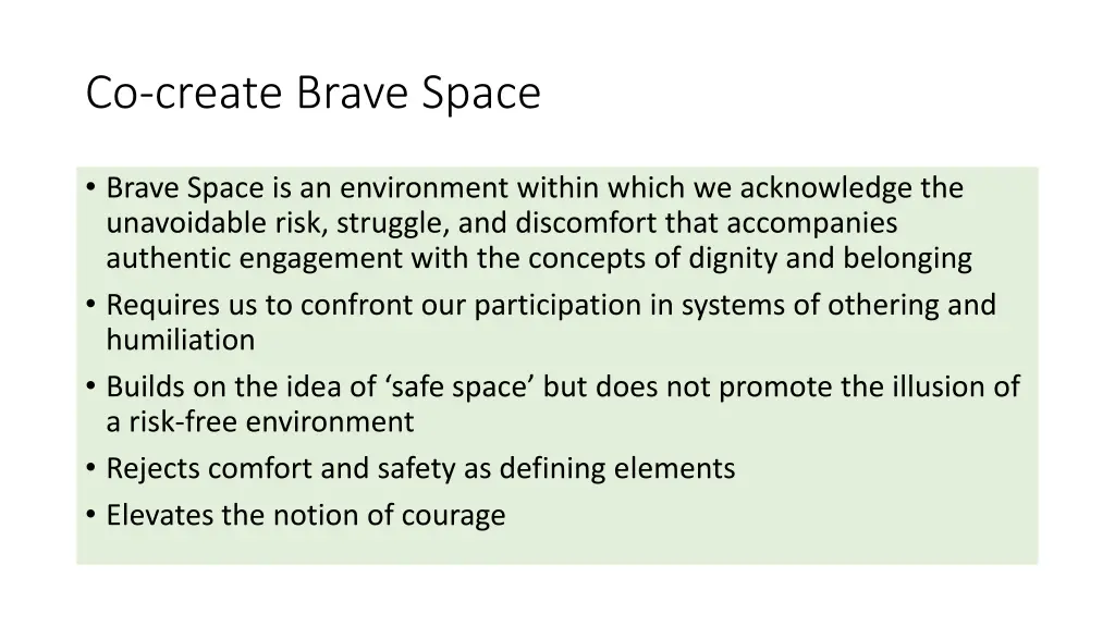 co create brave space