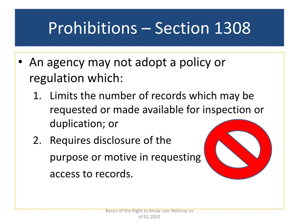 prohibitions section 1308