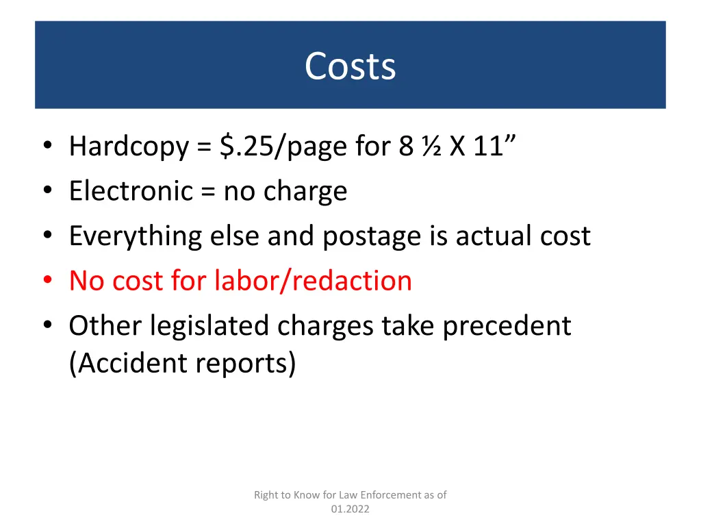 costs