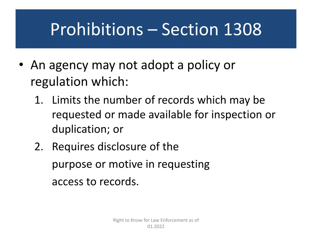 prohibitions section 1308