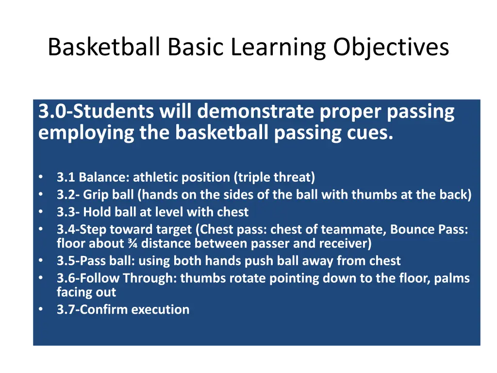 basketball basic learning objectives 3