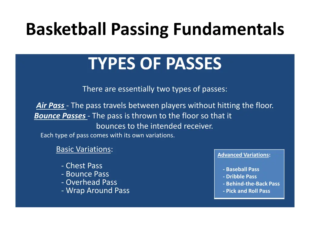 basketball passing fundamentals