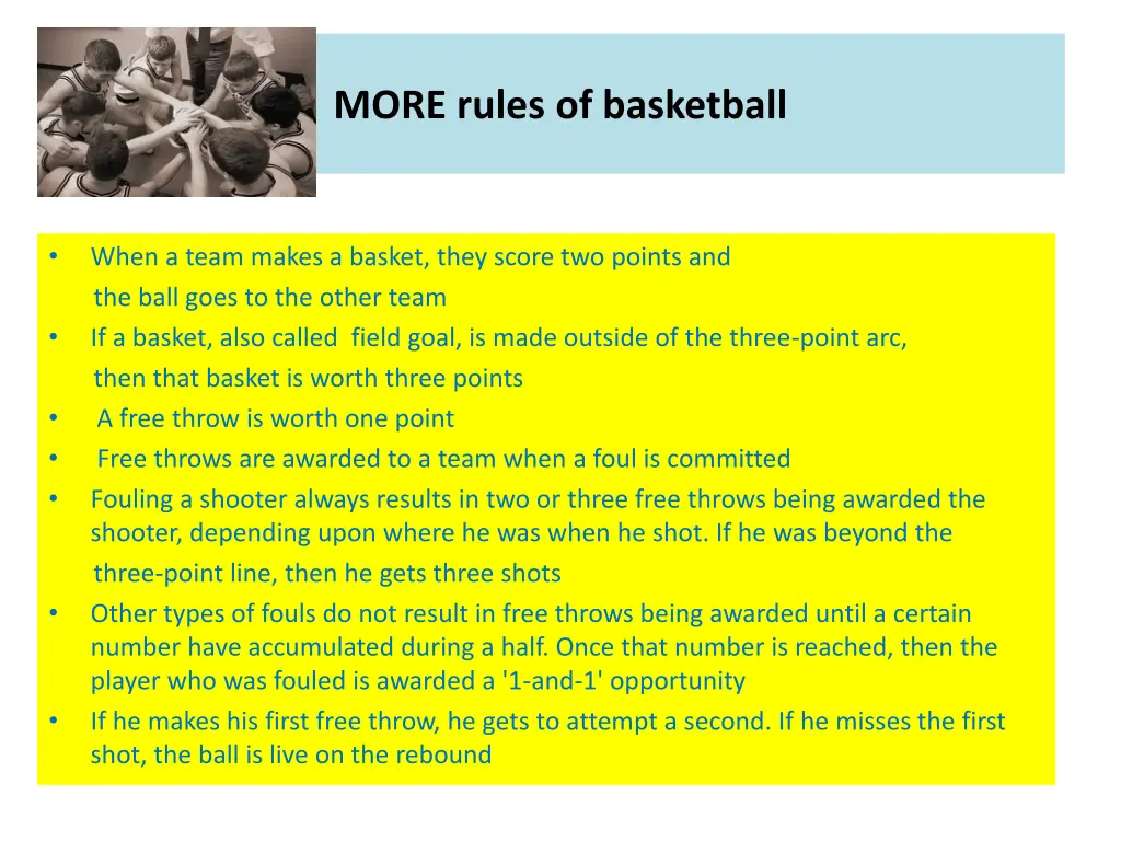 more rules of basketball