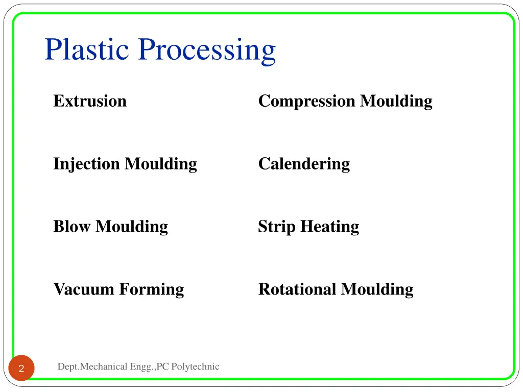 plastic processing