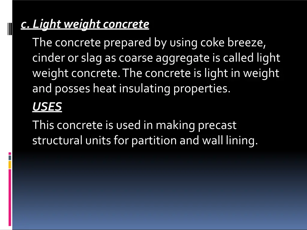 c light weightconcrete the concrete prepared