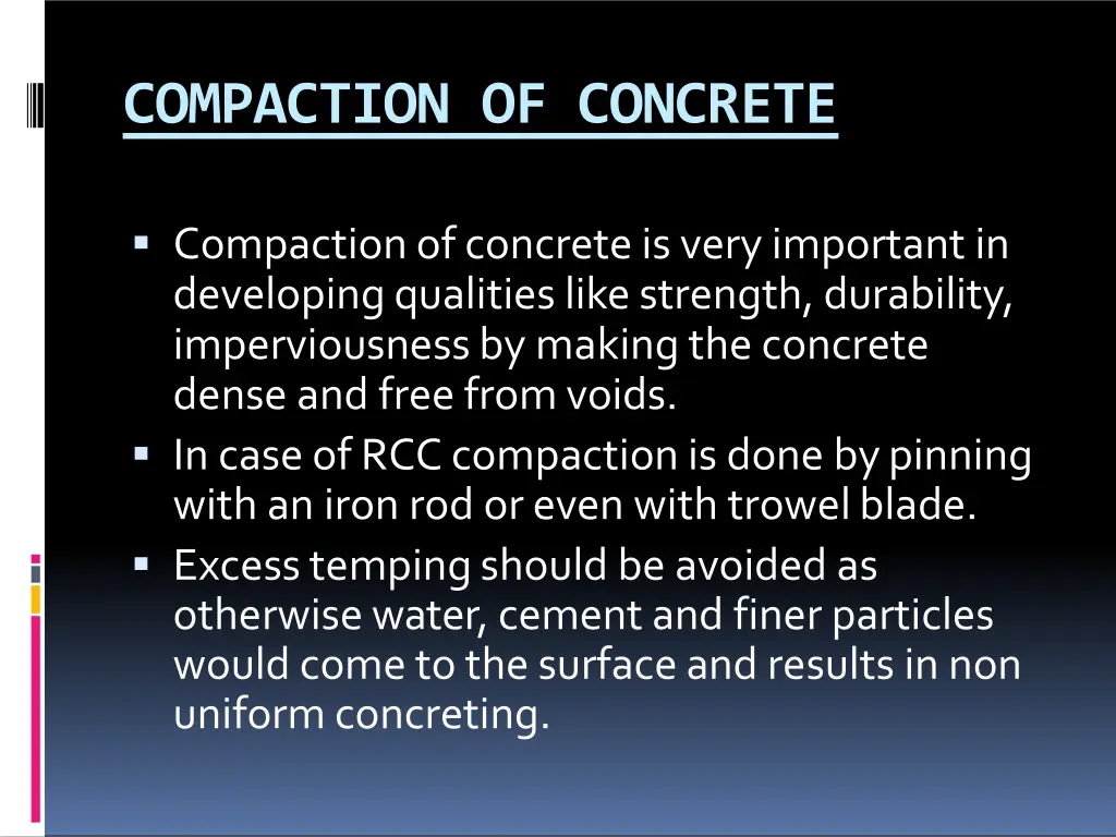 compaction of concrete