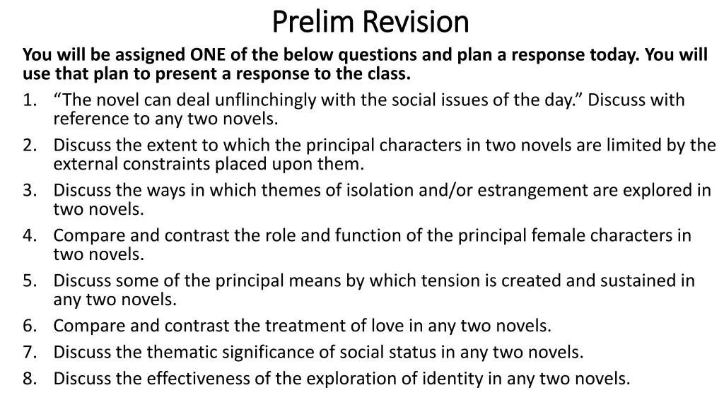 prelim revision prelim revision